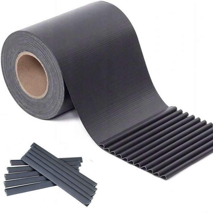 Taśma ogrodzeniowa antracyt 35 m x 19 cm + 20 klipsów montażowych