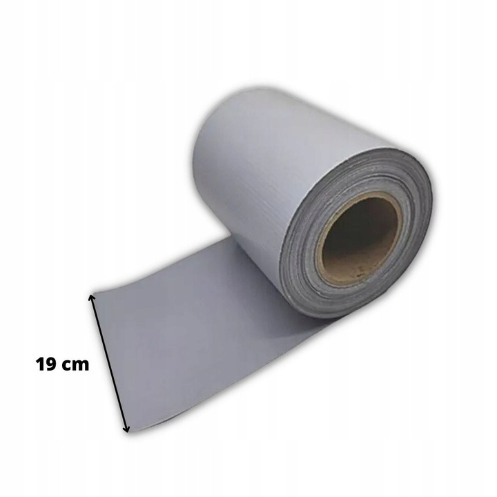 Taśma ogrodzeniowa szara 35 m x 19 cm + 20 klipsów montażowych