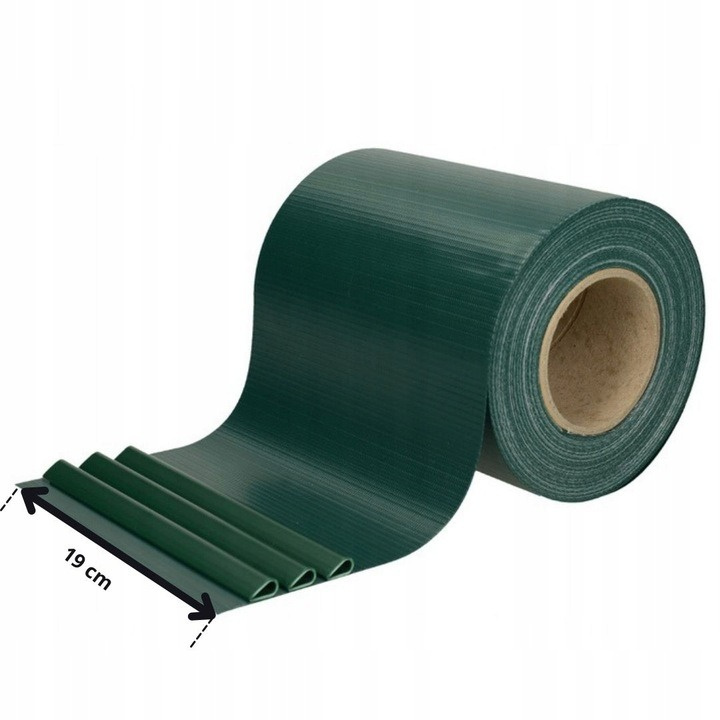 Taśma ogrodzeniowa zielona 35 m x 19 cm + 20 klipsów montażowych