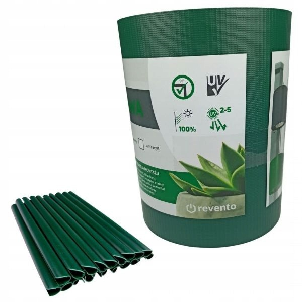 Taśma ogrodzeniowa zielona 35 m x 19 cm + 20 klipsów montażowych