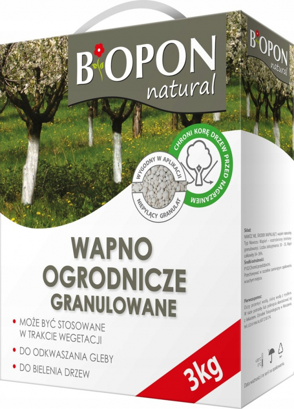 Wapno granulowane do odkwaszania i malowania drzew Biopon 3 kg