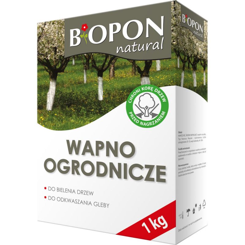 Wapno ogrodnicze do bielenia i odkwaszania gleby Biopon 1 kg