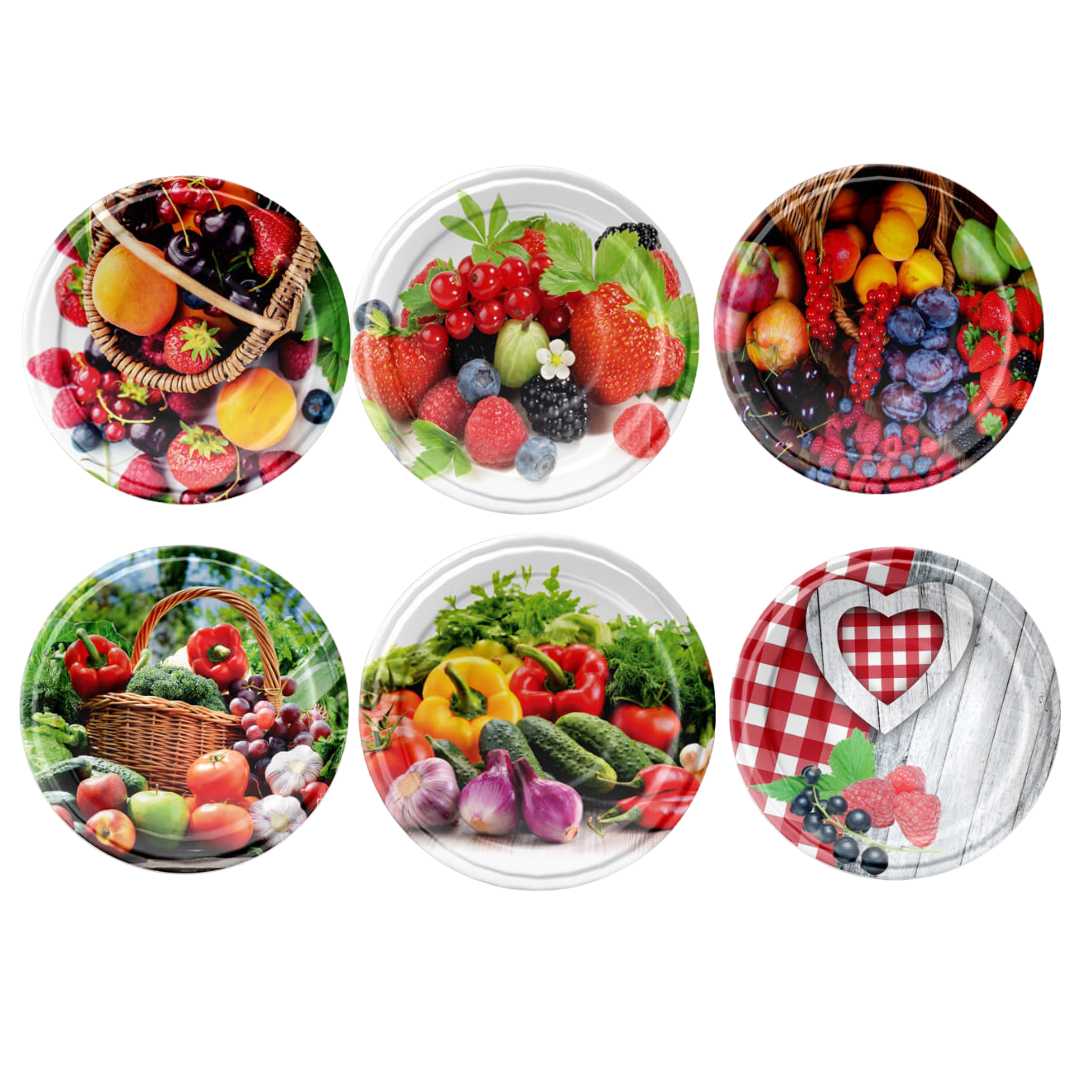 Zakrętki do słoików kolorowe 4 zaczepowe małe średnica 66 mm (10 sztuk)