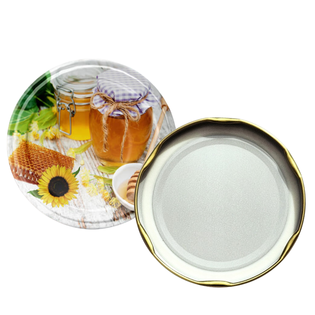 Zakrętki do słoików kolorowe pszczelarskie 6 zaczepowe duże średnica 82 mm (10 sztuk)