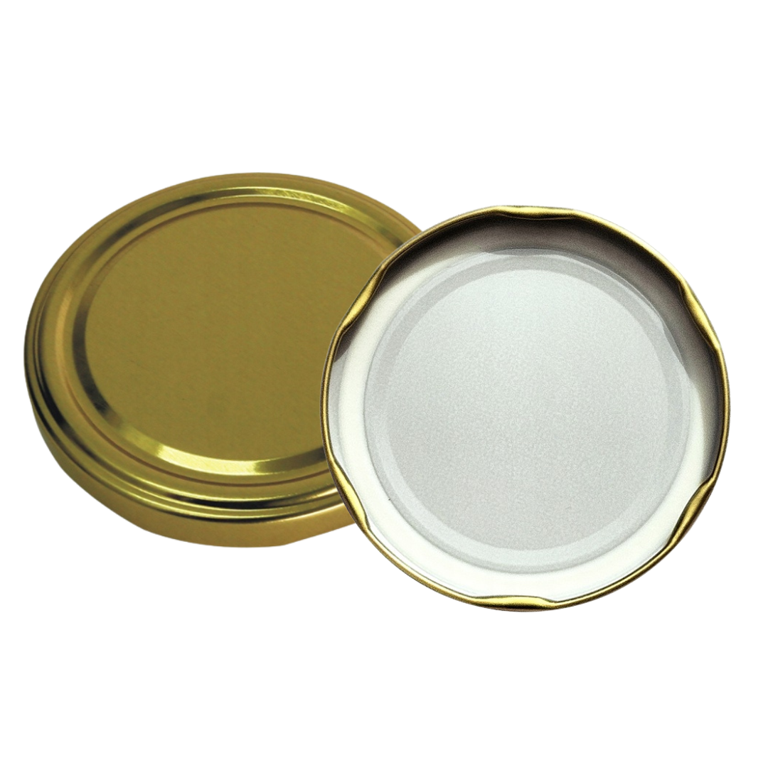 Zakrętki do słoików złote 6 zaczepowe duże średnica 82 mm (10 sztuk)